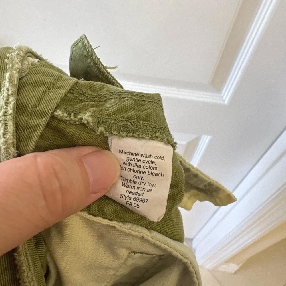 J.Crew Vintage Y2K Olive Green Cotton Utility Skirt Pockets Size 2